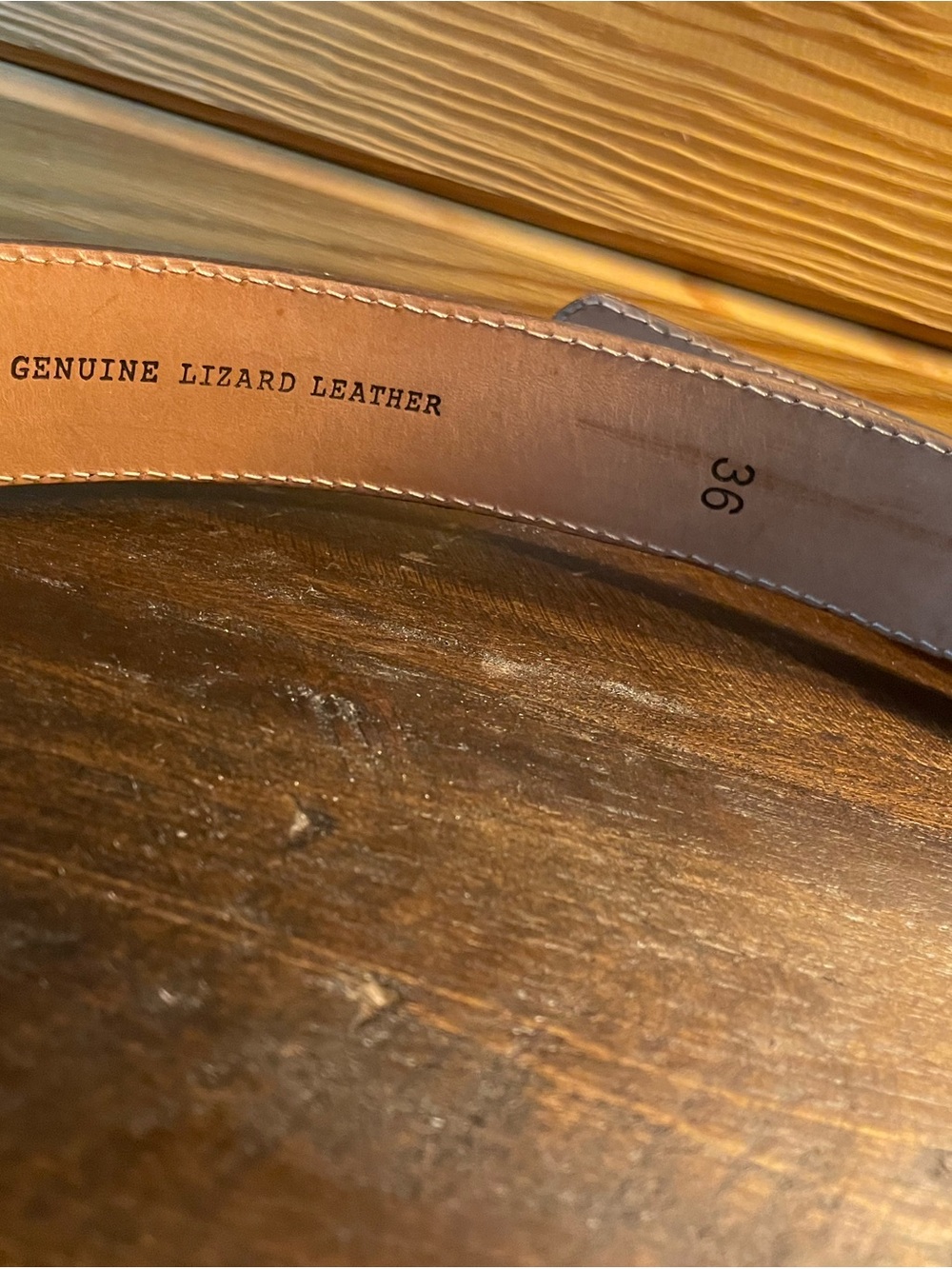 Tecovas Men's Genuine Exotic Limestone Lizard Belt with Silver Buckle / Size 36 - Picture 2 of 3